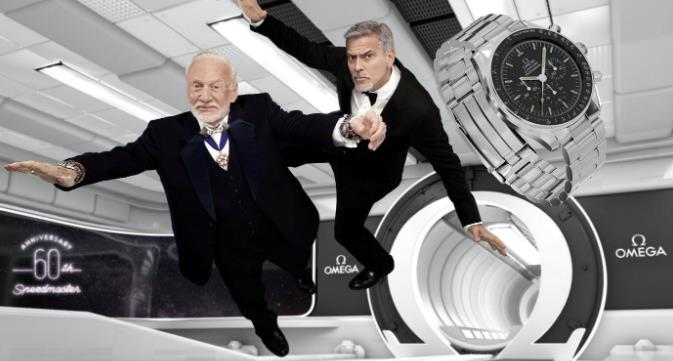 乔治·克鲁尼和巴兹·奥尔德林出现在欧米茄超级系列60周年纪念晚宴上（图）